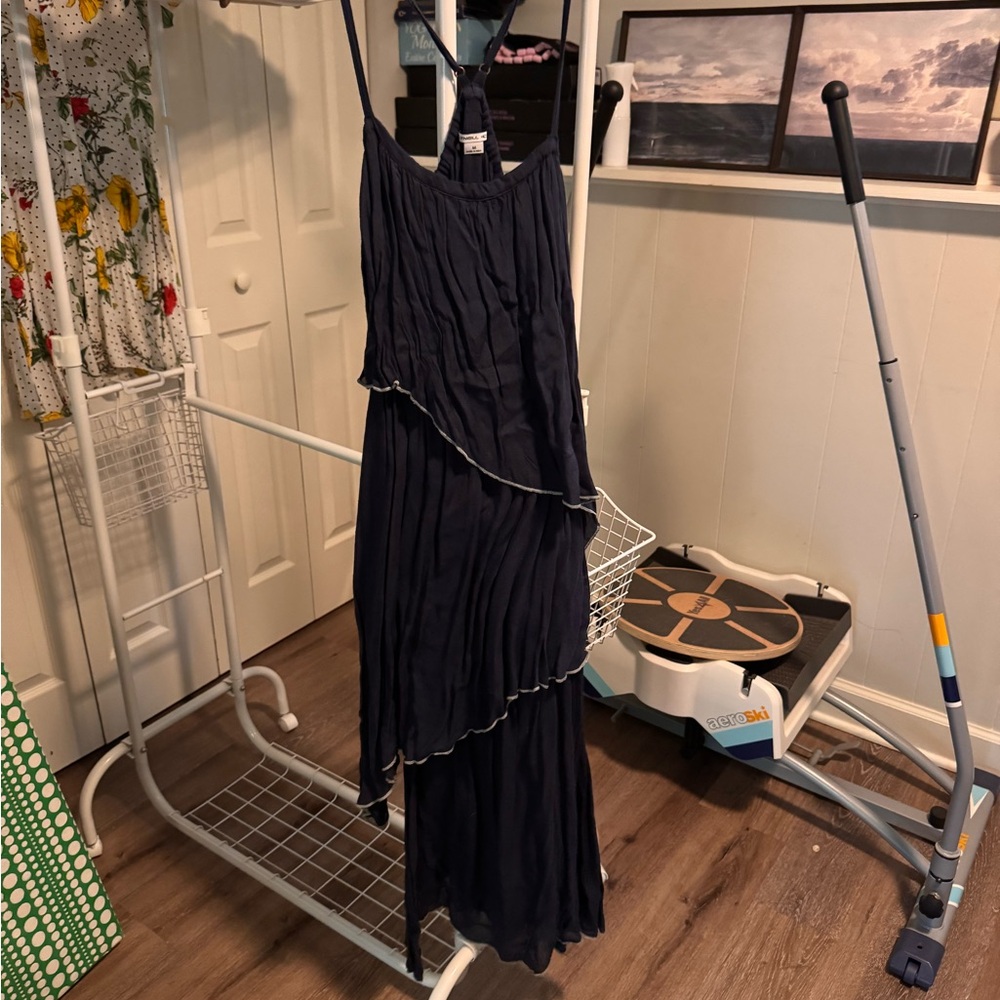O'Neill Black Ruffled Tiered Maxi Dress